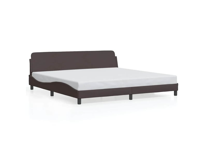 Lit double- lit adulte - cadre de lit dover marron foncé 200x200 cm tissu - Conforama A