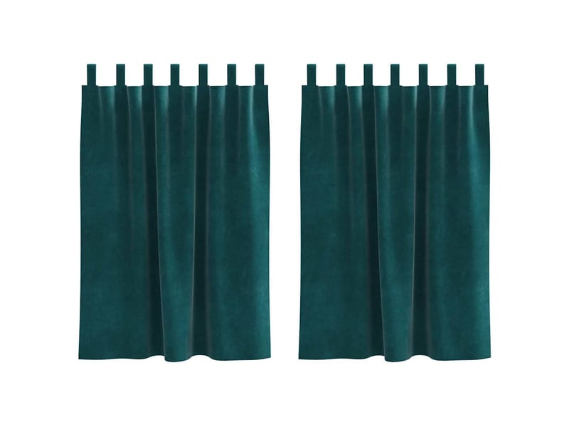  Lot de 2 rideaux, rideaux de fenêtre vert foncé 140 x 140 cm velours cf44121  - Conforama A