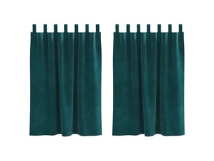 Lot de 2 rideaux, rideaux de fenêtre vert foncé 140 x 140 cm velours cf44121