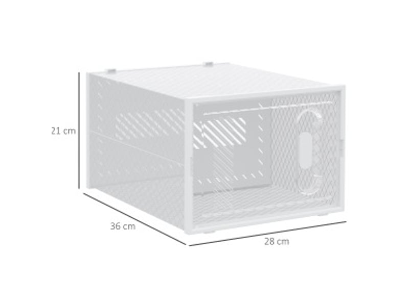  Lot de 8 boîtes à chaussures empilables 28 x 36 x 21 cm – transparent – portes magnétiques en plastique  - Conforama C