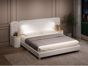 Lit 2 places 140x200 cm LEYTN   coloris beige
