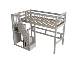 Lit mezzanine 90x200 cm BEAOK   coloris gris