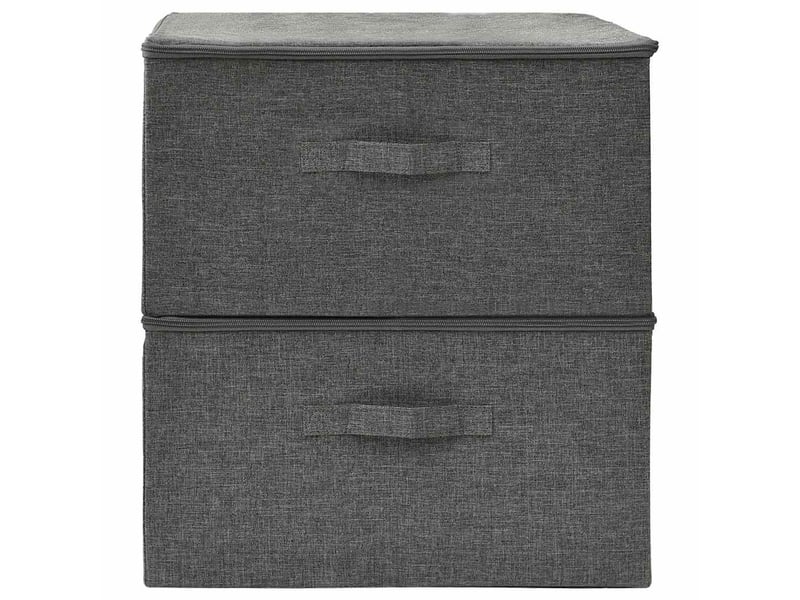  Boîtes de rangement 2 pcs tissu 43x34x23 cm anthracite  - Conforama C
