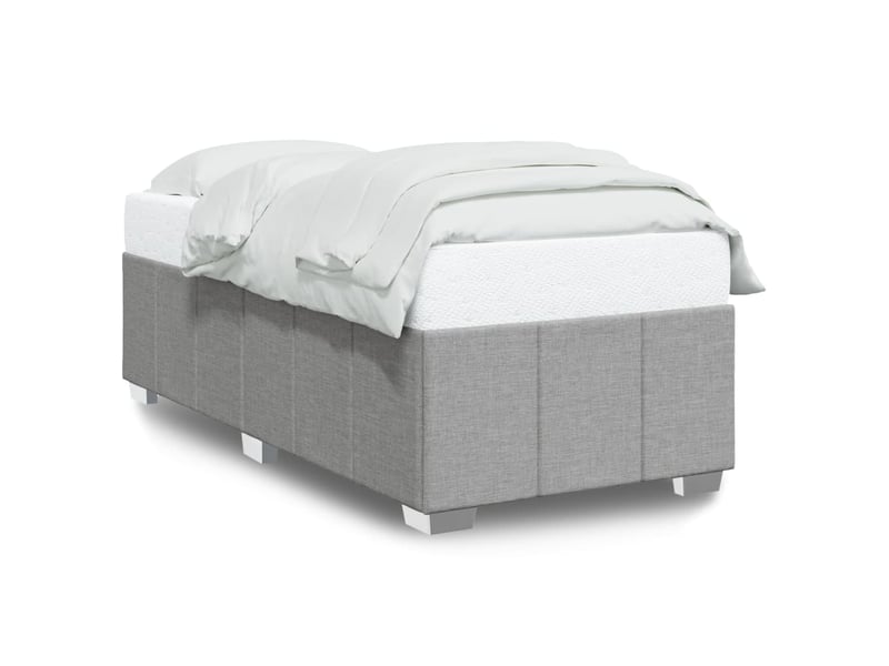  Lit simple- lit adulte -  cadre de lit sans matelas gris clair 80x200 cm tissu  - Conforama A