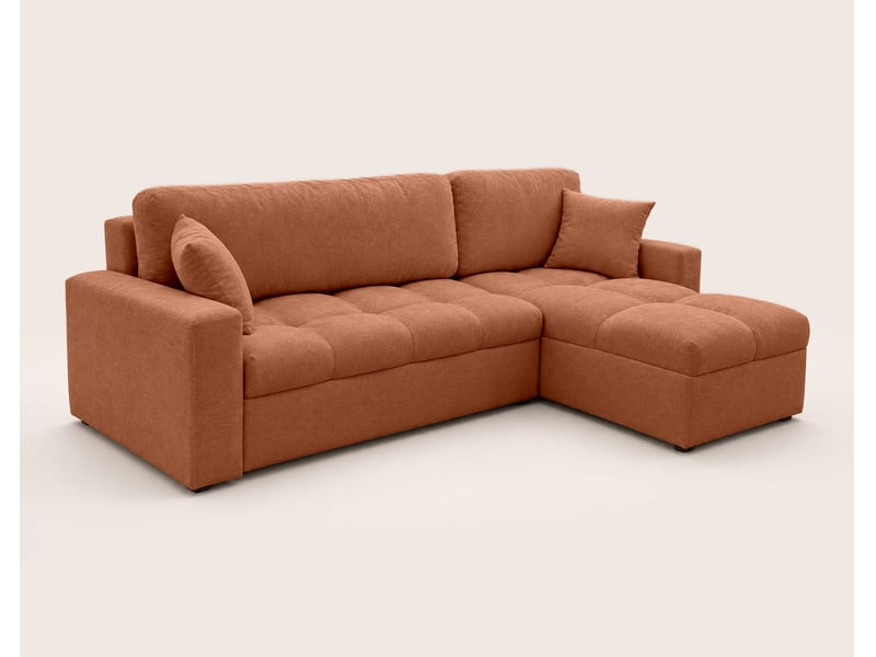  Cyro - canapé d'angle réversible 4 places convertible avec coffre en tissu - best mobilier - rouille CYRO - Conforama E