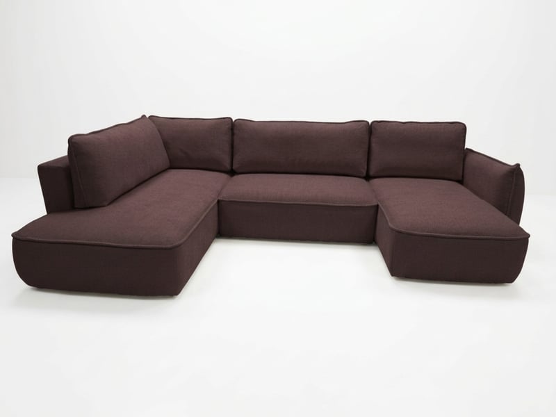  Bobochic canapé d'angle panoramique convertible esmee tissu chenille violet  angle droit ESMEE - Conforama A