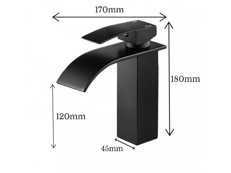  Robinet de lavabo cascade laiton, mitigeur simple levier eau chaude et froide avec flexible, design moderne pour salle de bain  - Conforama C