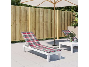 Coussin de chaise de terrasse carreaux rouge (75+105)x50x4 cm cf54220