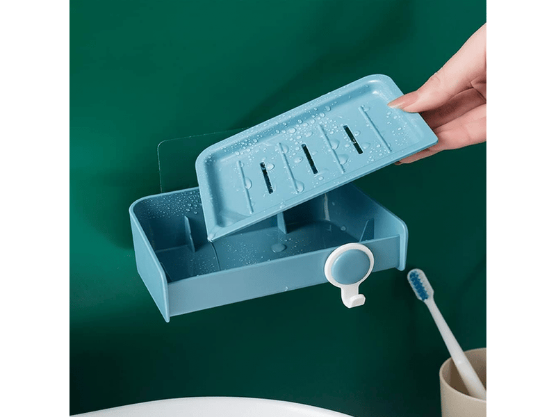 Ensemble de 2 étagères de salle de bain - fixation murale - non perforées (blanc)  - Conforama E