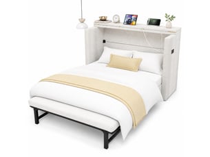 Lit escamotable 140x200 cm MAISENTIEL coloris beige