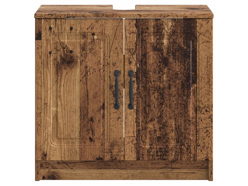 Meuble sous lavabo de salle de bain utrecht bois ancien cf64926 - Conforama D