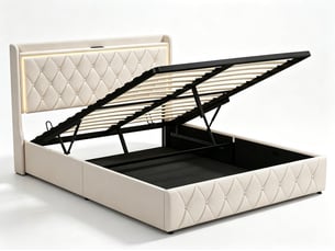 Lit coffre 140x190 cm EZSSW coloris beige