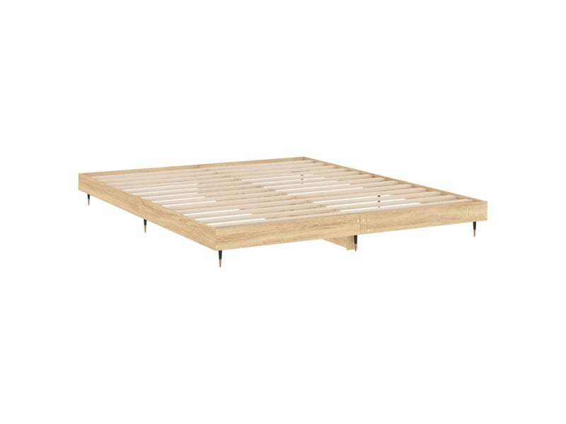  Lit double- lit adulte -  cadre de lit sans matelas chêne sonoma 120x200 cm  - Conforama D