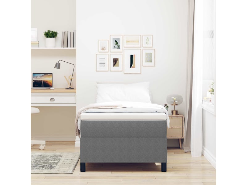  Lit simple- lit adulte -  cadre de lit plateforme gris clair 90 x 200 cm  - Conforama B