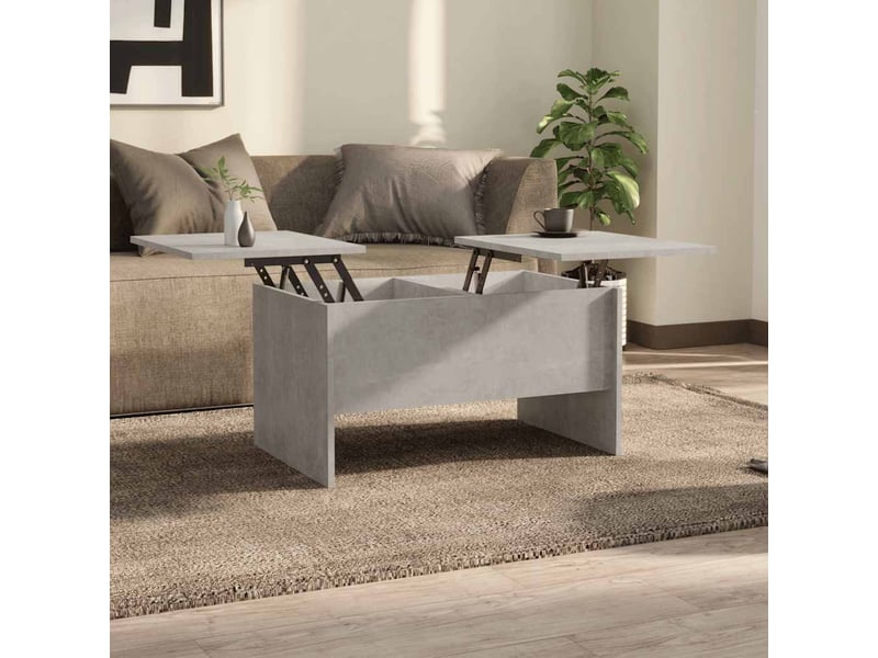  Table basse rectangulaire | table de salon gris béton 80x50x42,5 cm bois d'ingénierie  - Conforama B