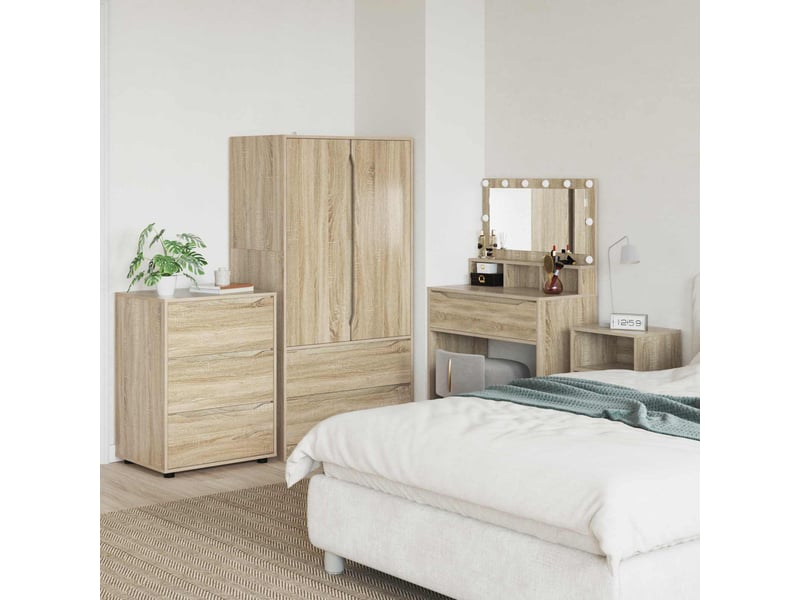  Armoire de rangement, commode de rangement 60 x 48 x 81 cm bois d'ingénierie shl5591  - Conforama B