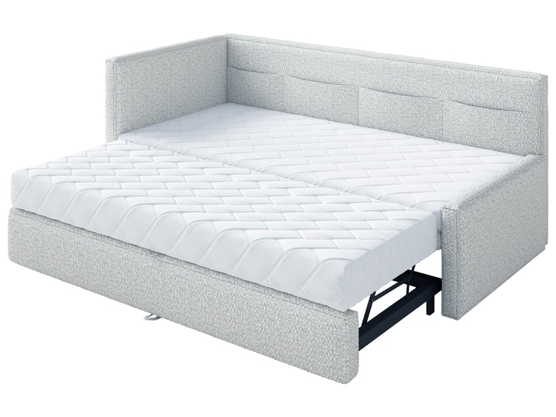  Selsey nesmi - lit rembourré - 90x200 cm - tissu tressé bleu clair Nesmi - Conforama E
