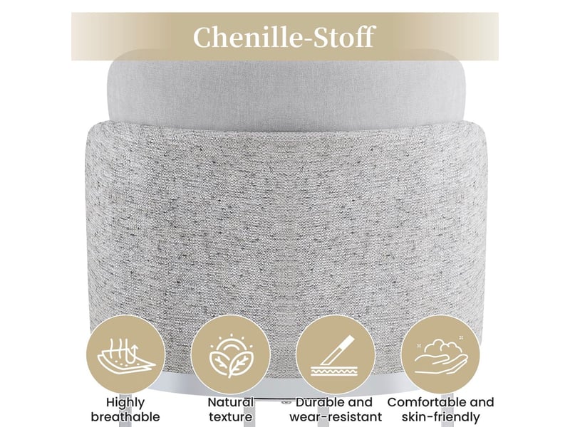  Chaise de salle à manger 2 chaises tissu chenille chaise repas assise confortable tissu respirant style moderne pieds galvanisés argentés  - Conforama E
