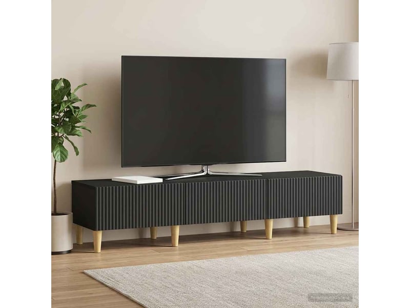  Meuble tv - banc tv - meuble de rangement 147 x 34,5 x 30 cm noir bois d'ingénierie  - Conforama D