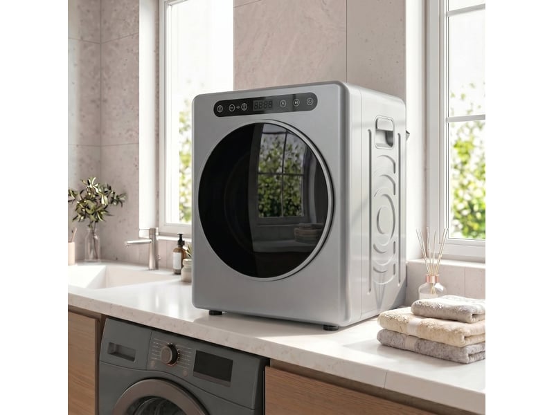  Sèche-linge à évacuation 5 kg 49 x 43 x 61 cm argent, tambour en acier inoxydable, chargement frontal  - Conforama B