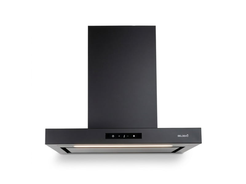  Hotte aspirante box noir beldeko 60 cm noire, commande gestuelle, 858 m³h, 4 vitesses, éclairage led, a+++  - Conforama A