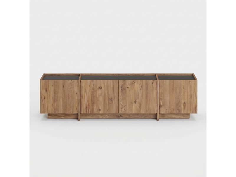  Support mural pour téléviseur avec portes à fermeture douce lowen - bois neutre  - Conforama E
