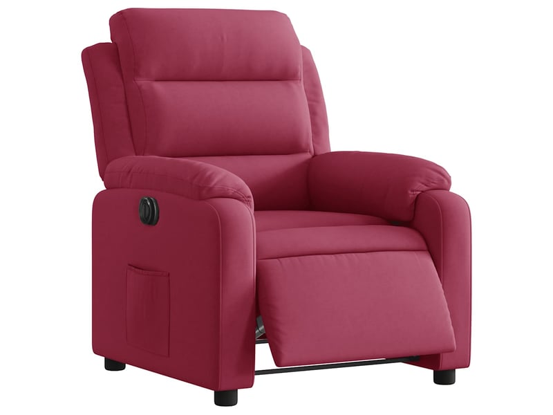  Fauteuil inclinable électrique, fauteuil relax salon rouge bordeaux velours shl7277  - Conforama C