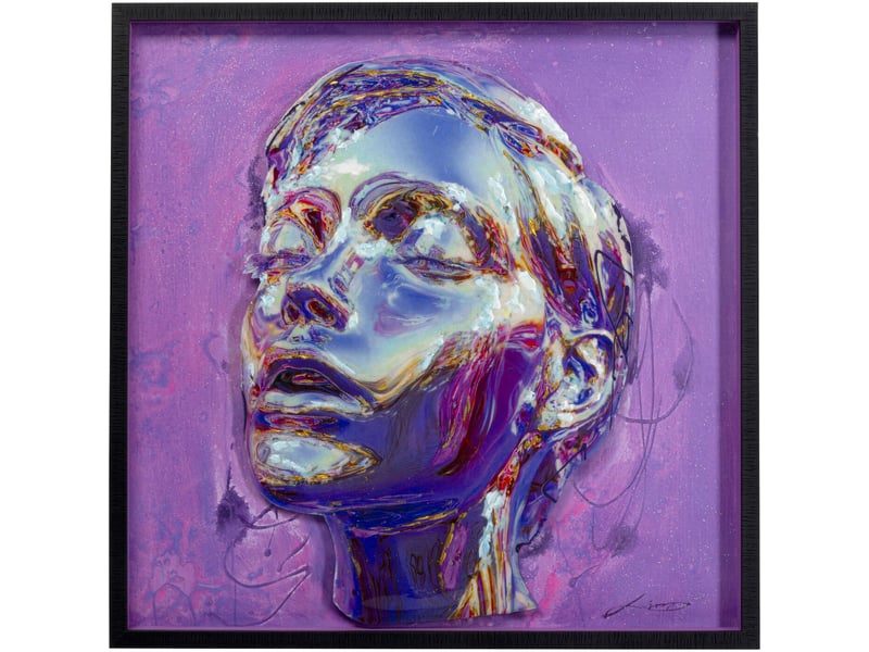  tableau frame visage violet 90x90cm  - Conforama A