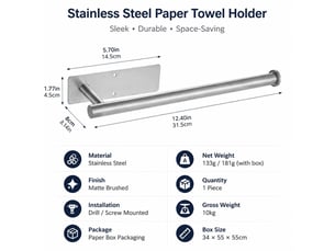 Porte-serviettes en acier inoxydable, sans perforation, porte-serviettes, salle de bains