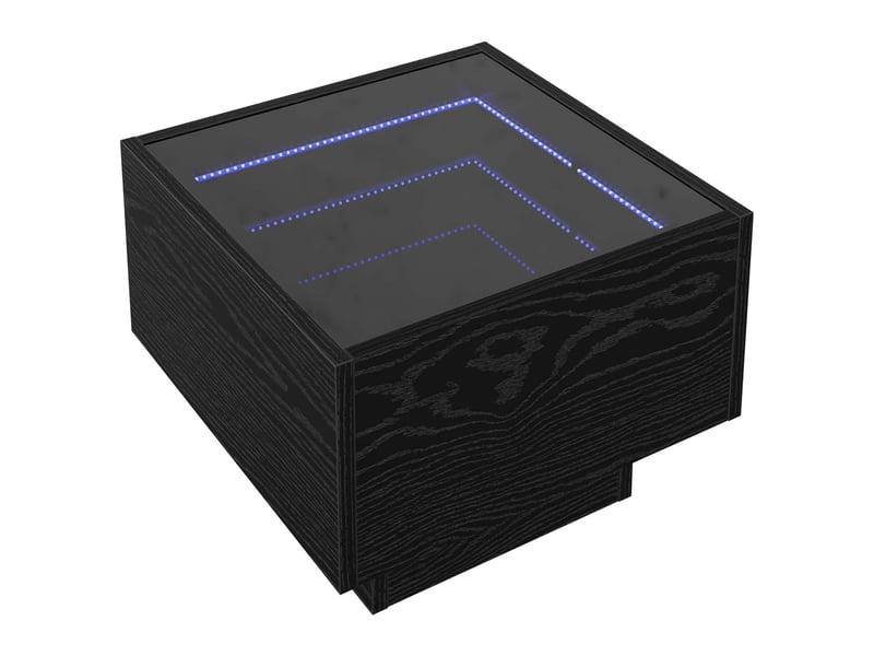 Table de chevet - table basse chêne noir 40 x 40 x 30 cm bois d'ingénierie - Conforama A