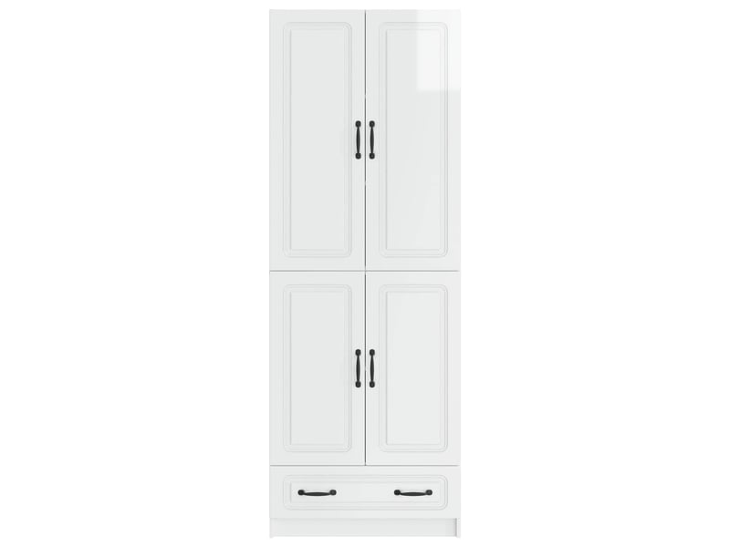  Buffet - ensemble de meubles 2 pc blanc brillant bois d'ingénierie  - Conforama E