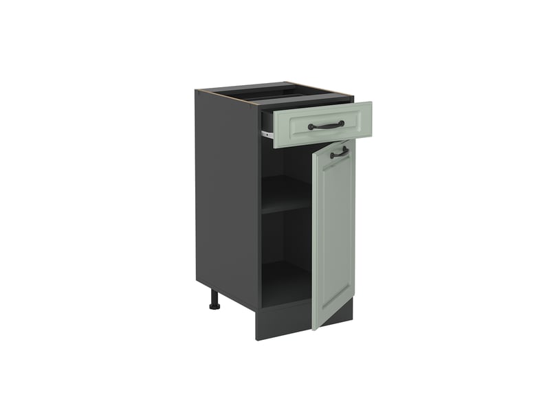  Vicco meuble cuisine, mint campagneanthracite, 40cm plan de travail anthracite  - Conforama E