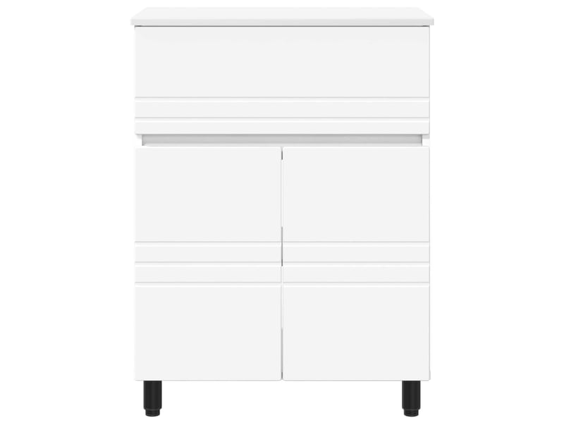  Unité de vanité de salle de bain, meuble de rangement blanc 60x35x80 cm  - Conforama E