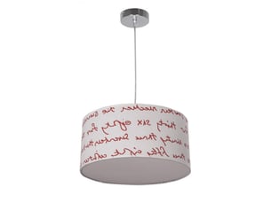 Suspension enfant fabrilamp letters blanc 2xe27 hauteur réglable 30-105 cm ø35 cm
