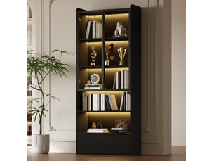 Vitrine coloris noir HAVRYA - 80 cmx180 cm