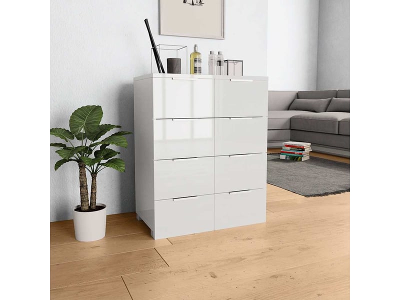  Buffet - bahut - meuble de rangement blanc brillant 60x35x80 cm bois d'ingénierie  - Conforama B