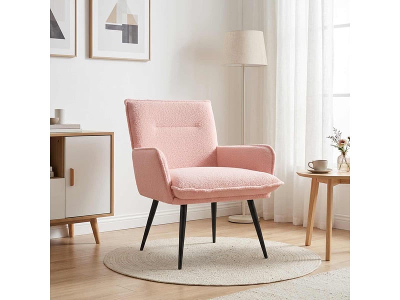  Vidaxl fauteuil rose bouclé  - Conforama B