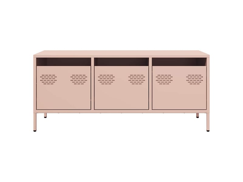  Meuble tv - banc tv - meuble de rangement rose 101,5x39x43,5 cm acier laminé à froid  - Conforama D