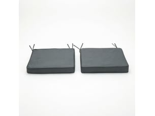 Lot de 2 coussins de chaise de jardin gris foncé 45 x 45 x 5 cm en polyester, pour l'intérieur et l'extérieur