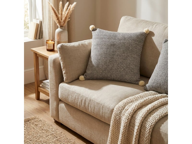  Coussin déco déhoussable 45x45 avec rembourrage cozy-a - gris  - Conforama B