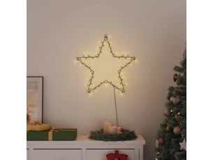 Lumières de noël silhouette d'étoile 80 led blanc chaud