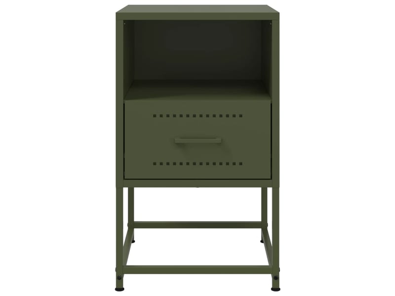  Table de chevet - cabinet de chevet - table de nuit vert olive 36x39x60,5 cm acier  - Conforama E