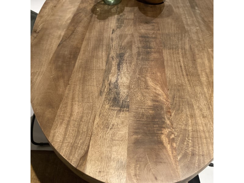 Bari-table à manger ronde 6 personnes d150 en bois massif  - Conforama C