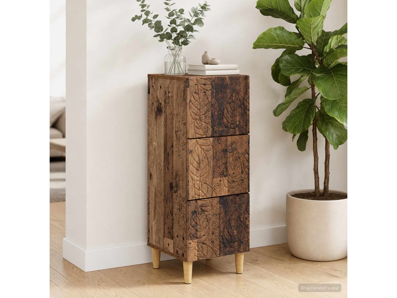  Armoire de rangement bureau, armoire à tiroirs bois ancien 33 x 34,5 x 90 cm shl7576  - Conforama B