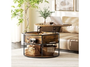 Table basse rond(e) coloris marron <strong>ATELIER CONFORTIEL</strong> <strong></strong> - 80 cmx80 cm