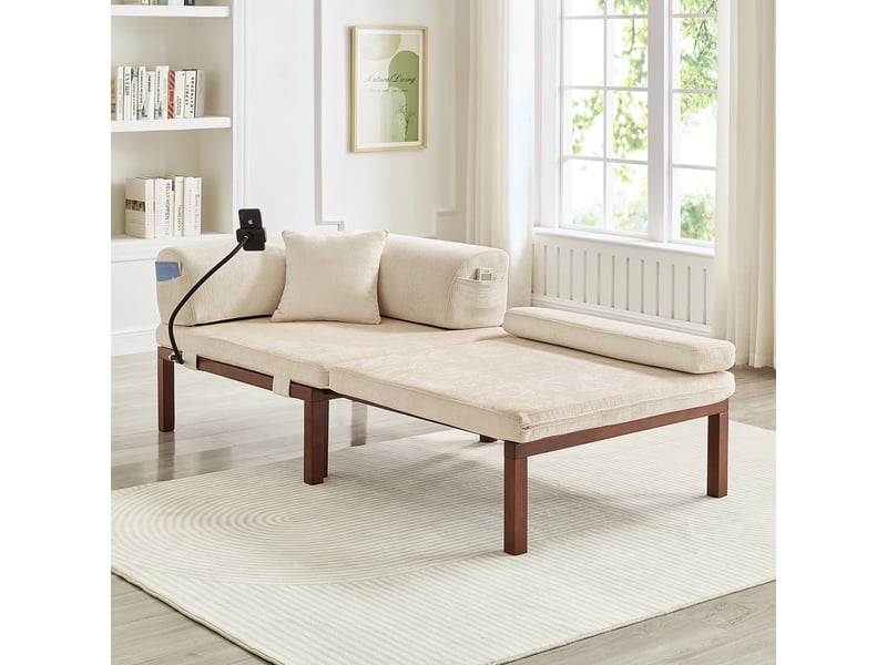  Canapé convertible, canapé-lit — 1 place, lit gigogne, beige  - Conforama A