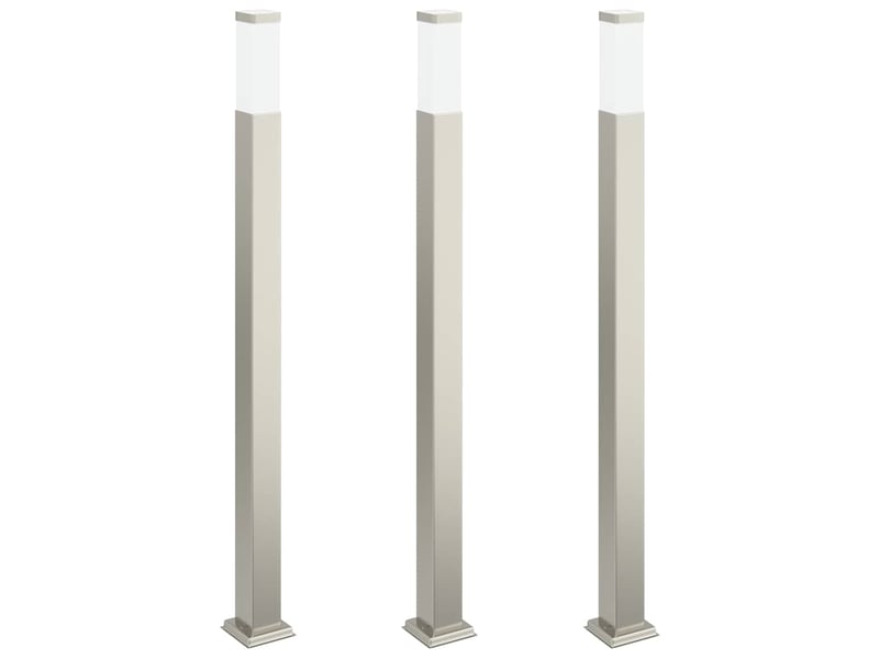  Lot de 3 borne lumineuse 110 cm acier inoxydable ip44 shl99211  - Conforama A
