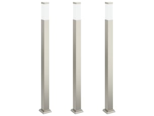 Lot de 3 borne lumineuse 110 cm acier inoxydable ip44 shl99211