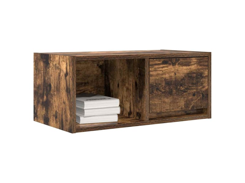  Lot de 2 meuble tv bas salon chêne fumé 60x31x25,5 cm bois d'ingénierie shl62601  - Conforama D