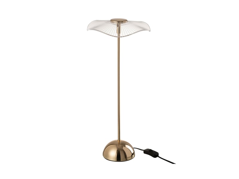  Lampe à poser fleur 23,5x23,5x50 cm en plastique et métal doré  - Conforama B